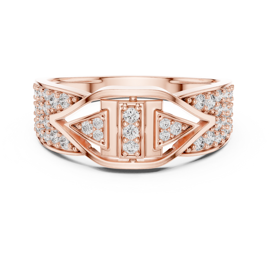 Stylish Men’s Statement Ring with Round-Cut Lab-Grown Diamonds
