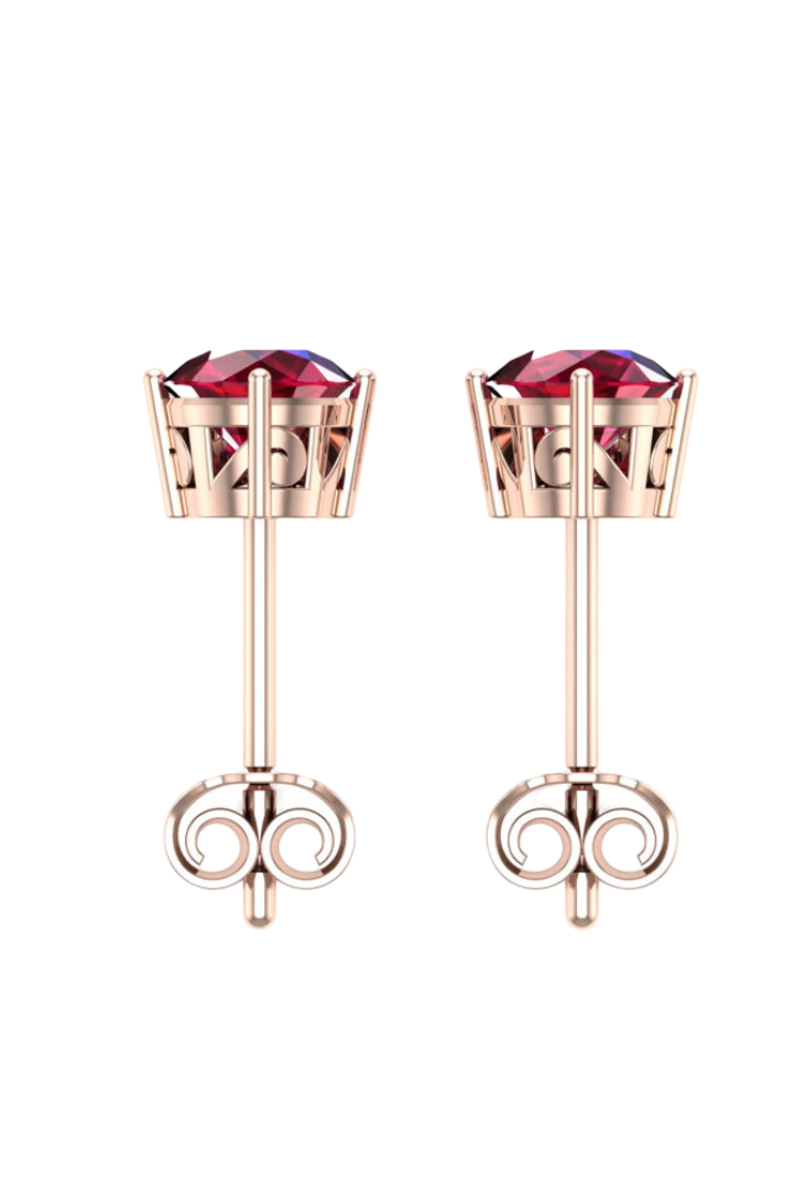 Red Round 2 CT VVS Moissanite Diamond Earrings