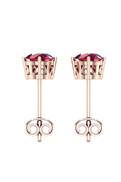 Red Round 2 CT VVS Moissanite Diamond Earrings