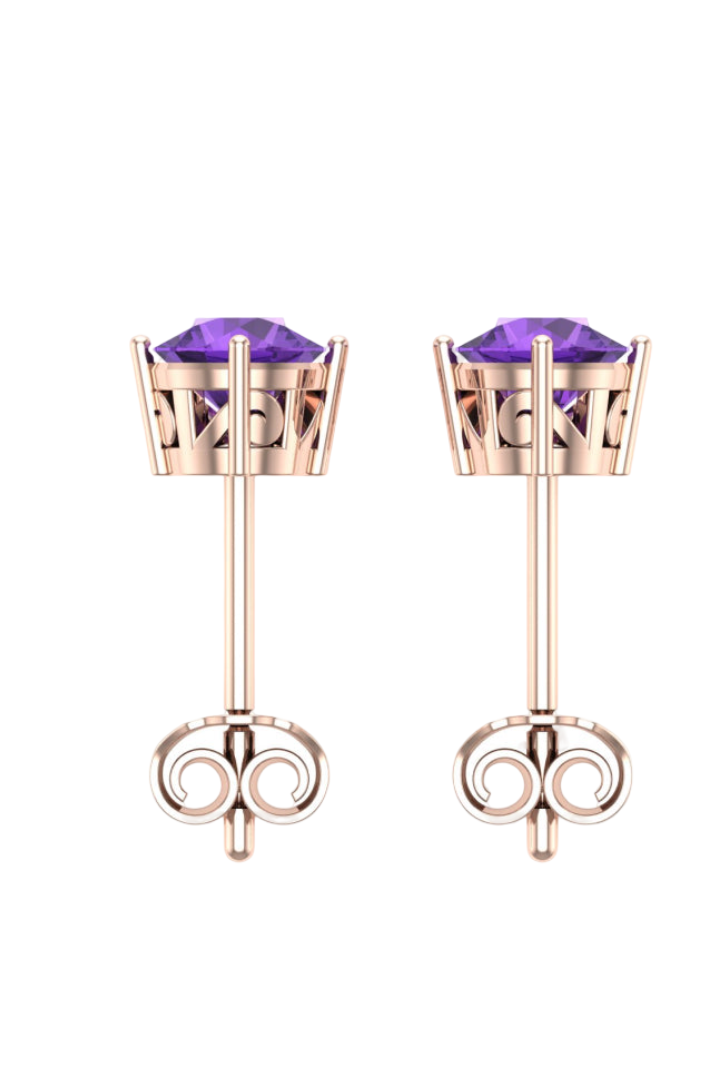 Purple 2 CT VVS Moissanite Diamond Traditional Earrings