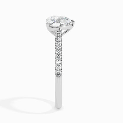 1.0 ct Heart D- VVS Lab Grown Diamond Pave Engagement Ring