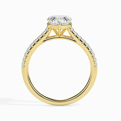 1.0 ct Heart D- VVS Lab Grown Diamond Pave Engagement Ring