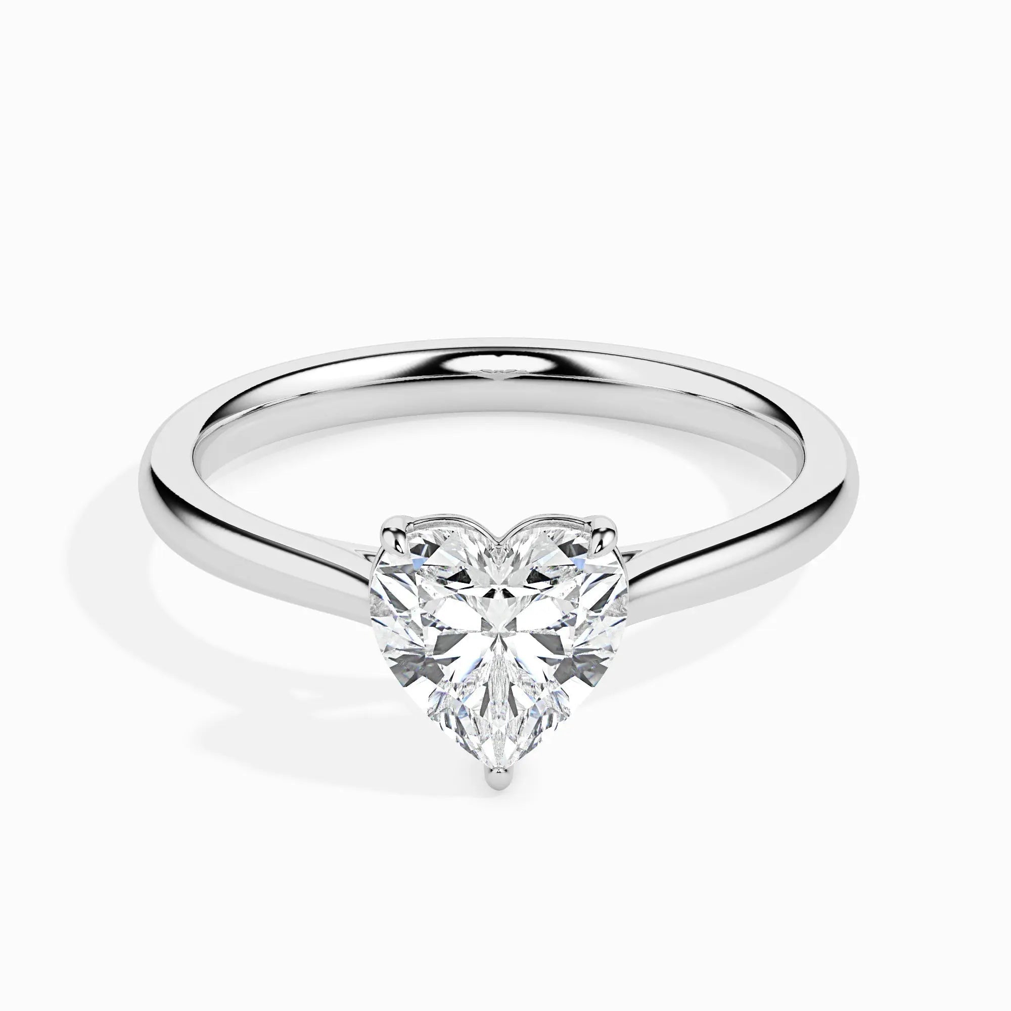 1.0 ct Heart D- VVS Lab Grown Diamond Solitaire Engagement Ring