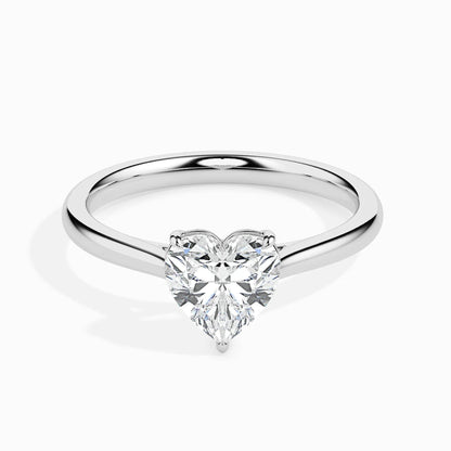 1.0 ct Heart D- VVS Lab Grown Diamond Solitaire Engagement Ring
