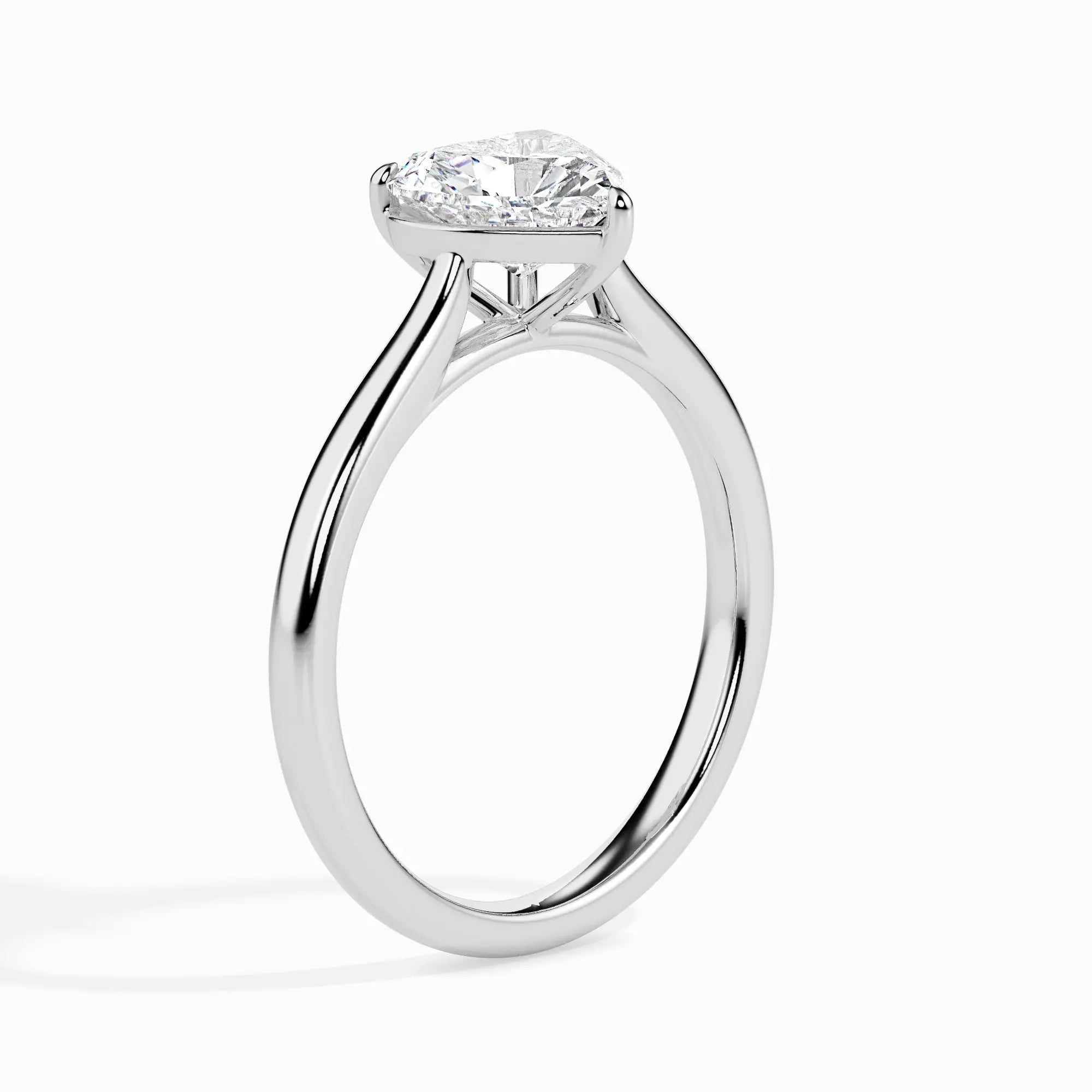 1.0 ct Heart D- VVS Lab Grown Diamond Solitaire Engagement Ring