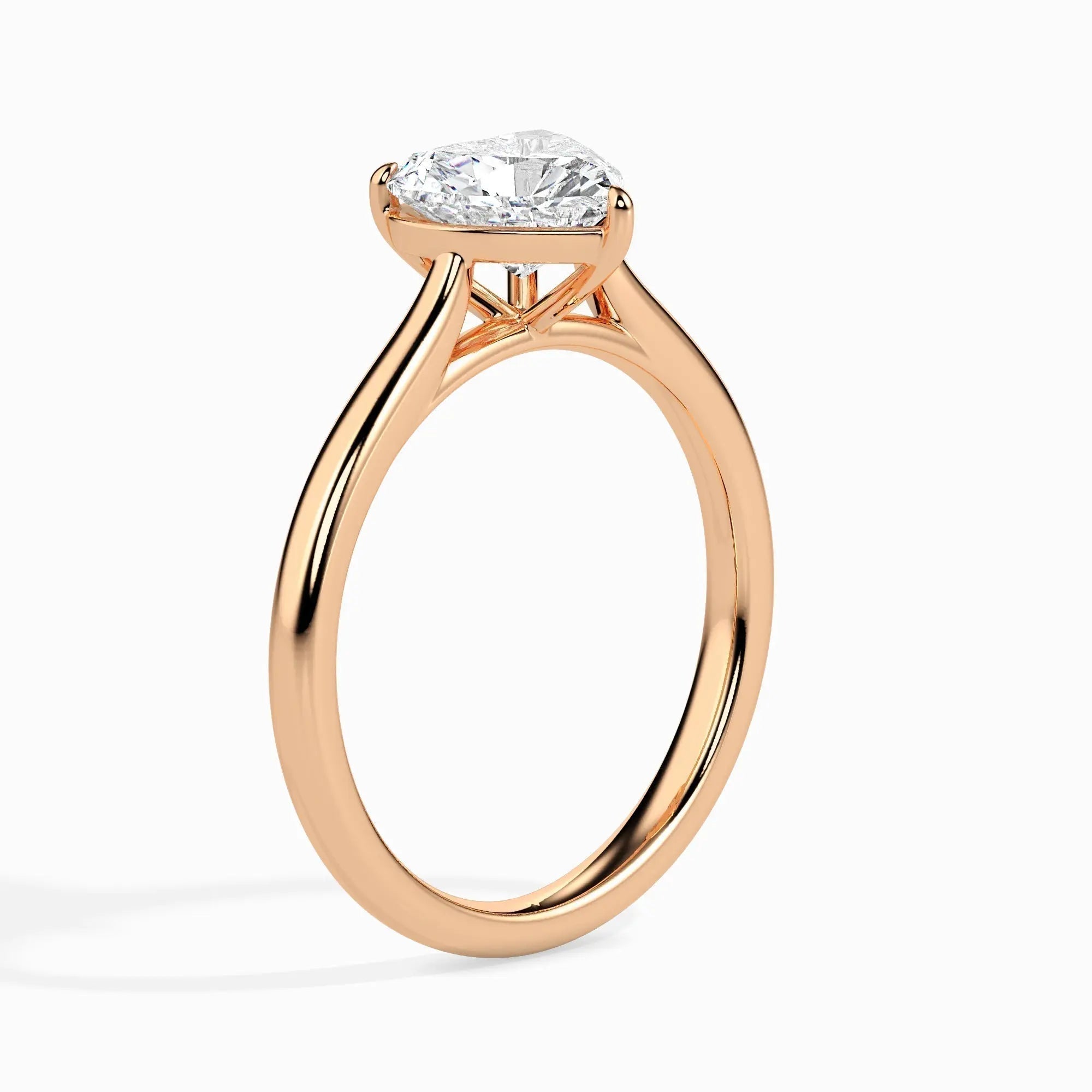 1.0 ct Heart D- VVS Lab Grown Diamond Solitaire Engagement Ring