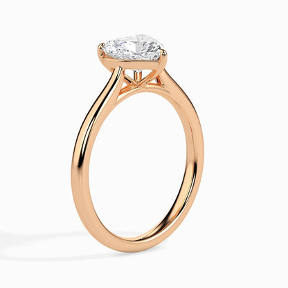 1.0 ct Heart D- VVS Lab Grown Diamond Solitaire Engagement Ring