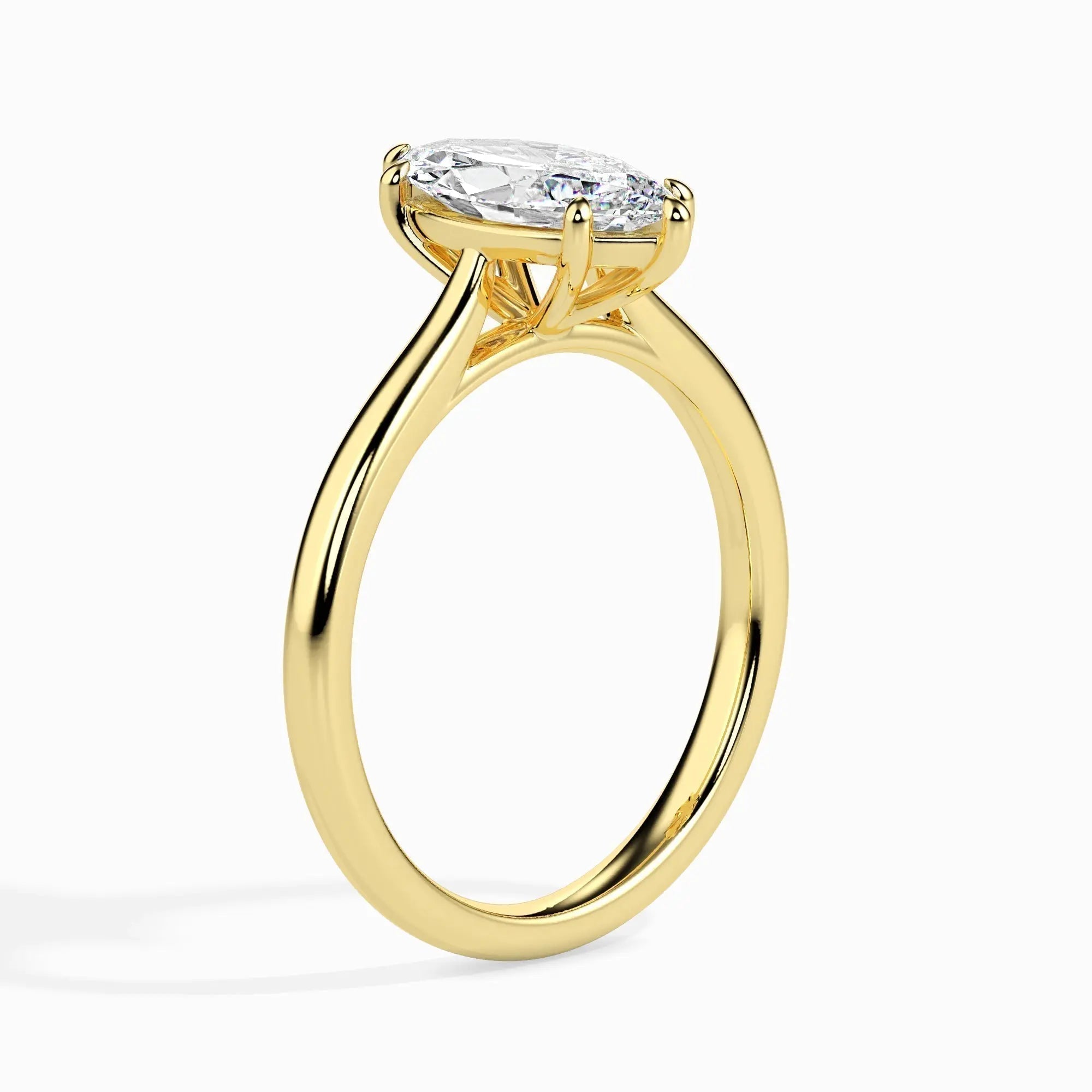 1.0 ct Marquise Shaped D- VVS Lab Grown Diamond Solitaire Engagement Ring