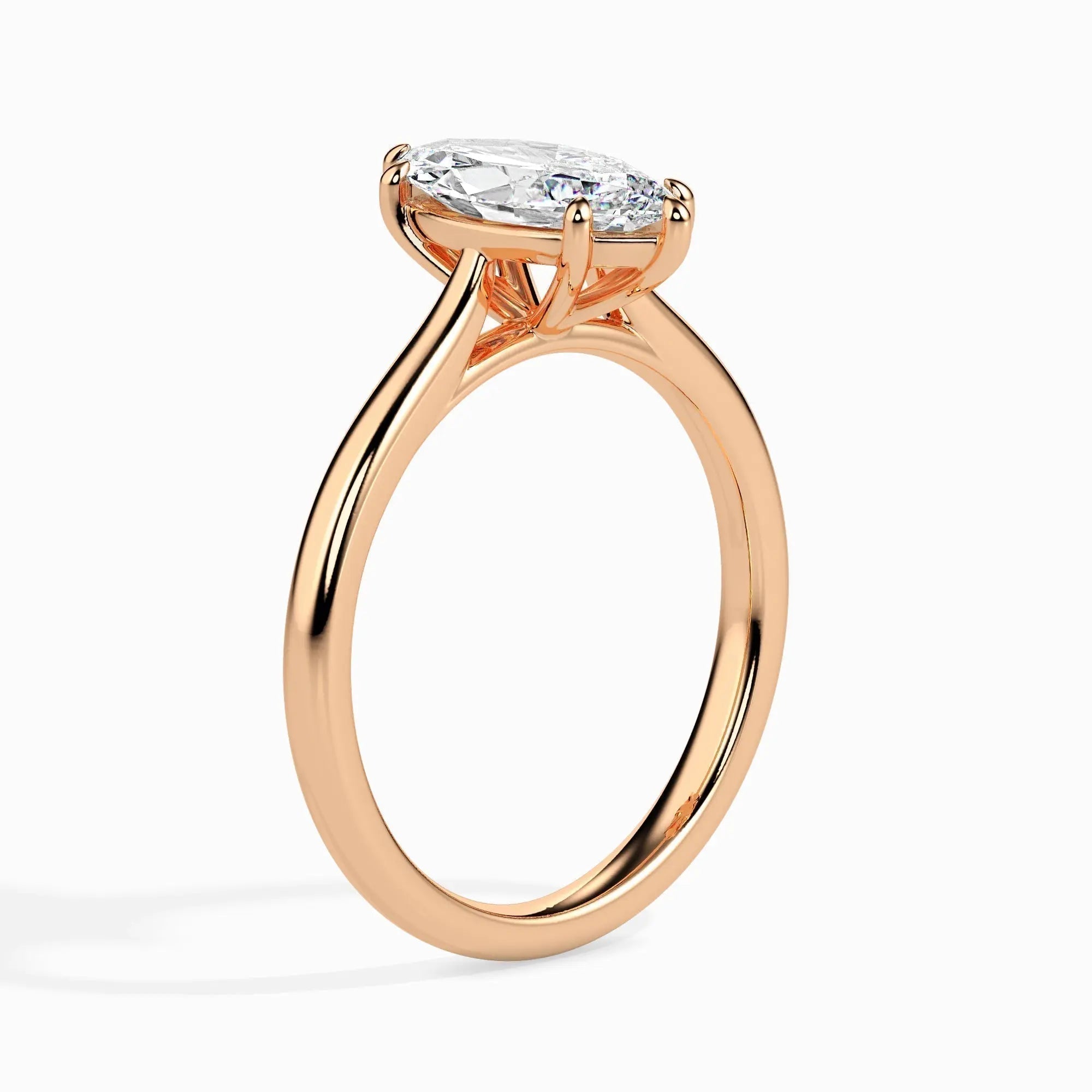 1.0 ct Marquise Shaped D- VVS Lab Grown Diamond Solitaire Engagement Ring