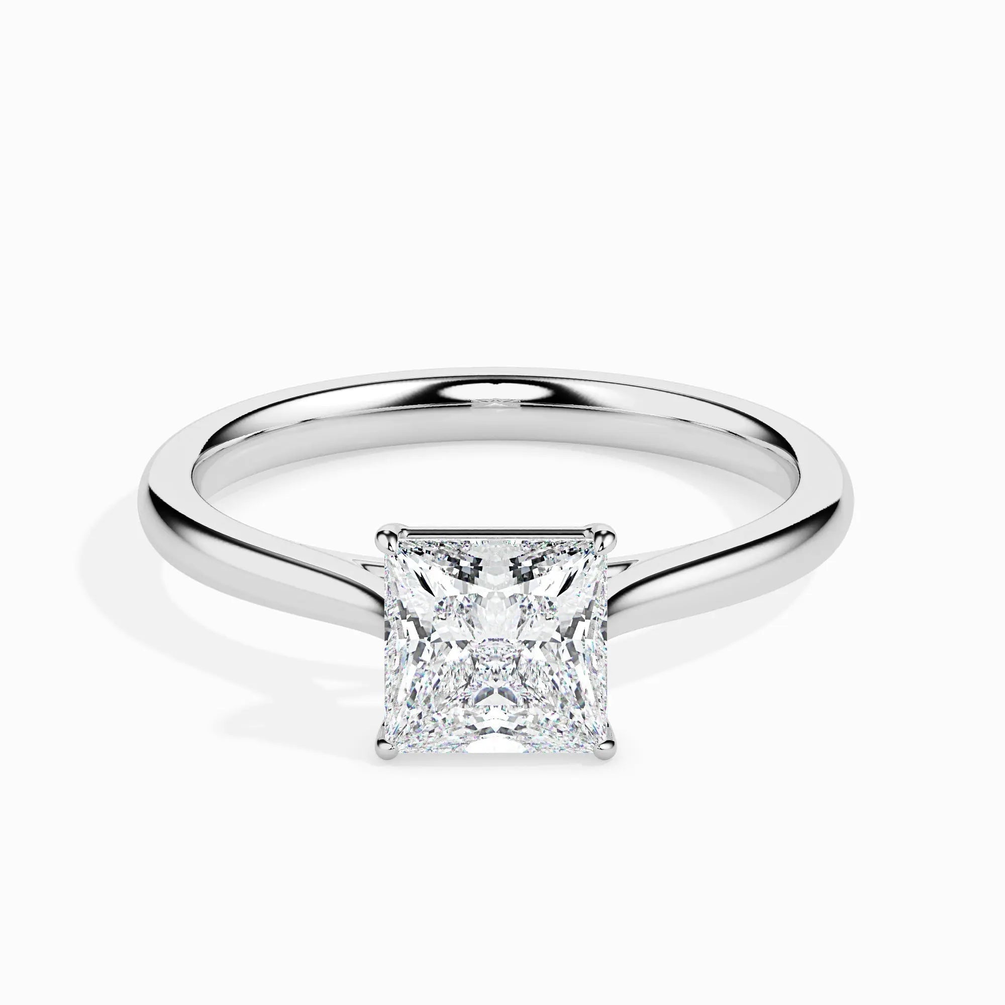 1.0 ct Princess D- VVS Lab Grown Diamond Solitaire Engagement Ring