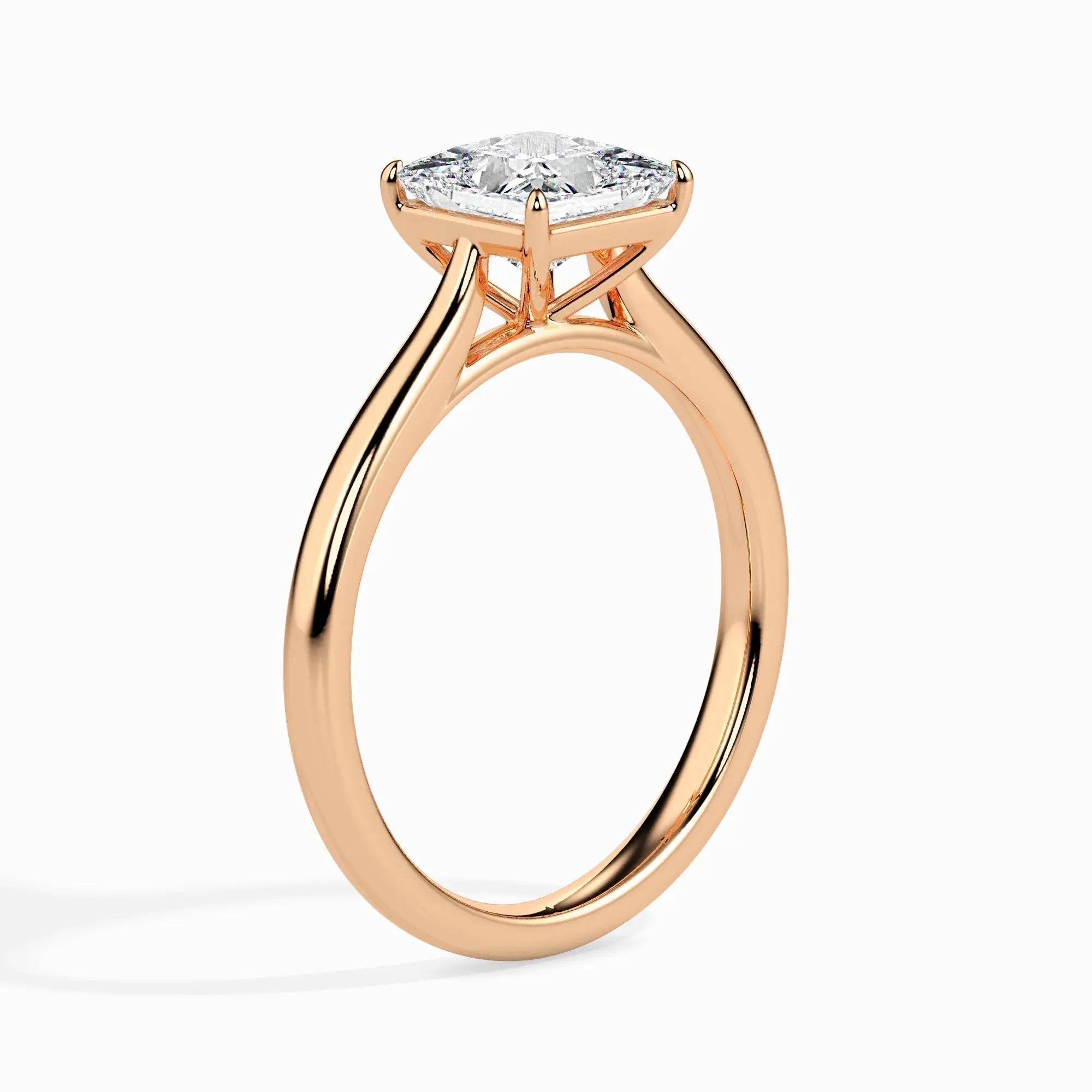1.0 ct Princess D- VVS Lab Grown Diamond Solitaire Engagement Ring