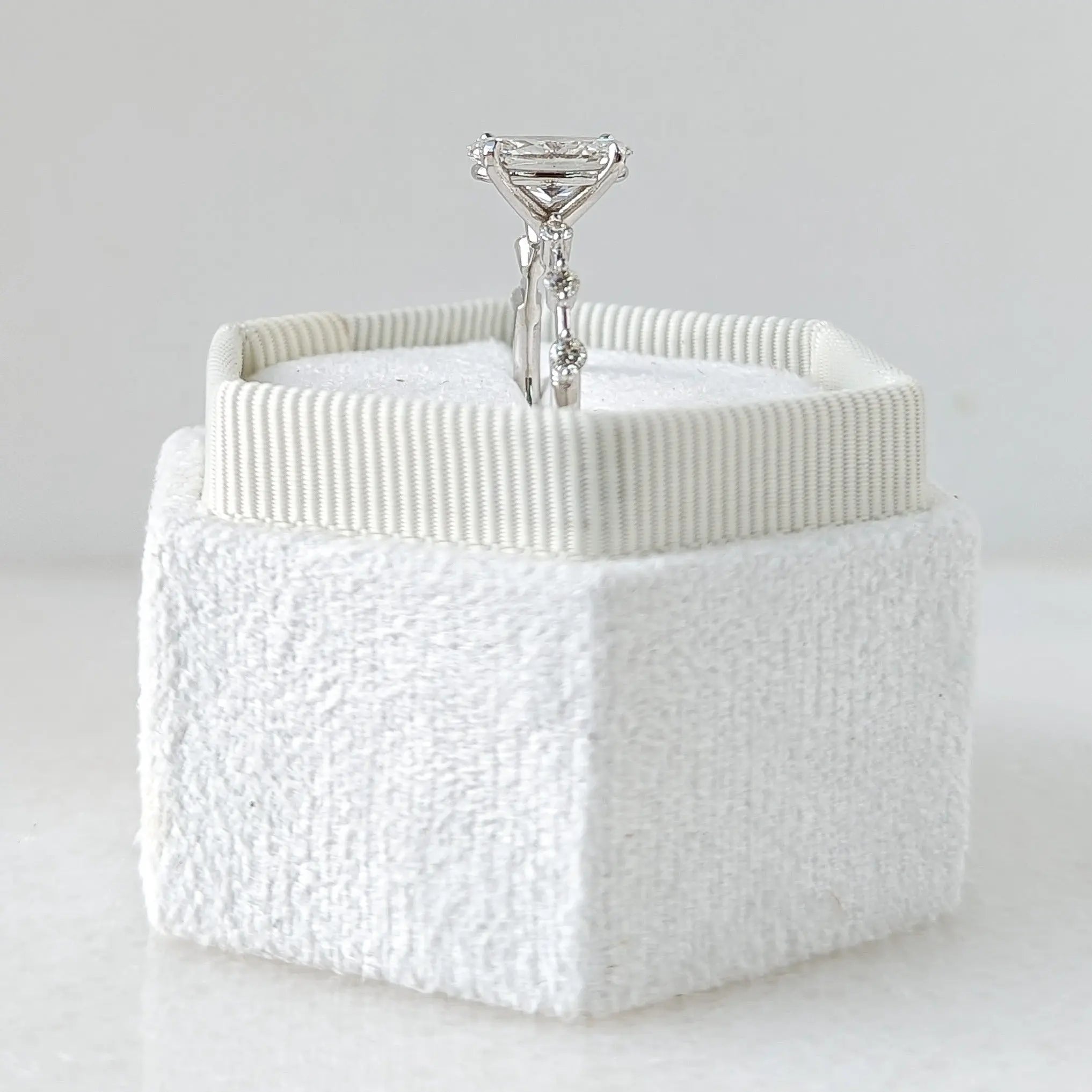 2.0 ct Oval D- VVS Lab Grown Diamond Petite Pave Engagement Ring
