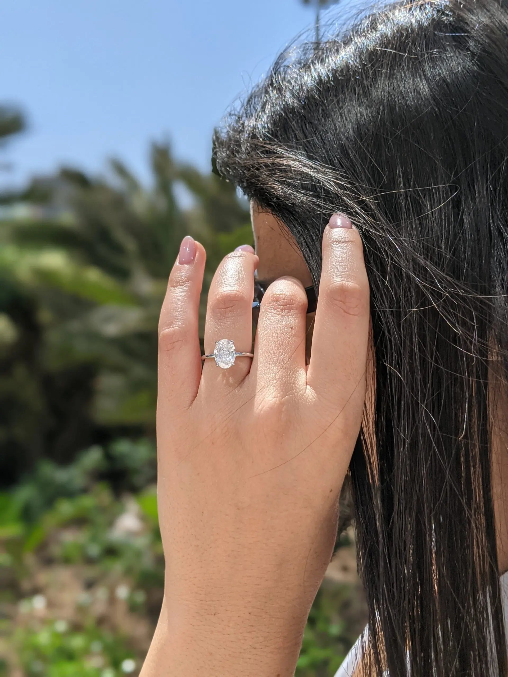 2.0 ct Oval D- VVS Lab Grown Diamond Solitaire Engagement Ring