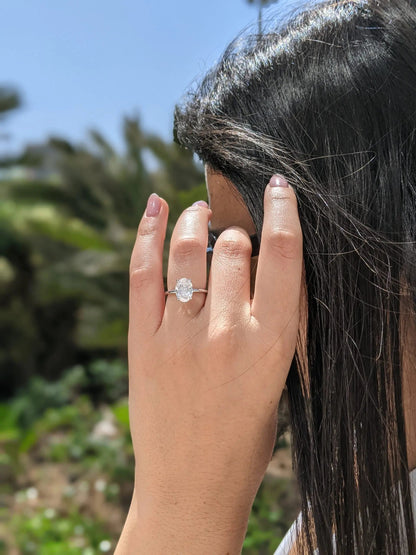 2.0 ct Oval D- VVS Lab Grown Diamond Solitaire Engagement Ring