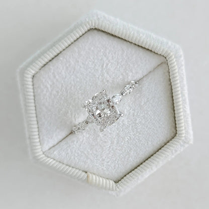2.0 ct Cushion D- VVS Lab Grown Diamond Pave Engagement Ring