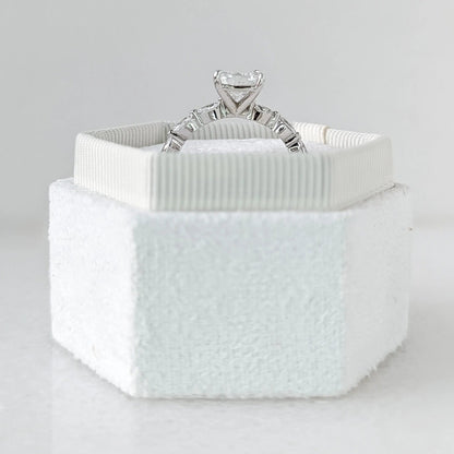 2.0 ct Cushion D- VVS Lab Grown Diamond Pave Engagement Ring