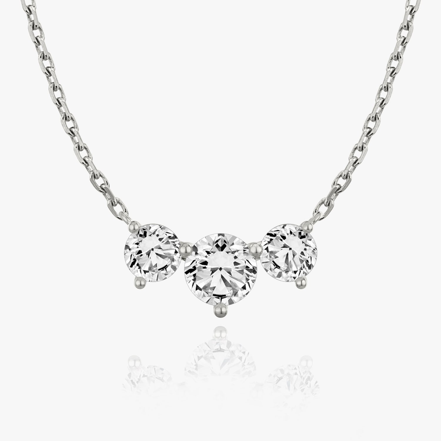 2.0CTW Round D-VVS Lab Grown Diamond Triple Dainty Stone Necklace