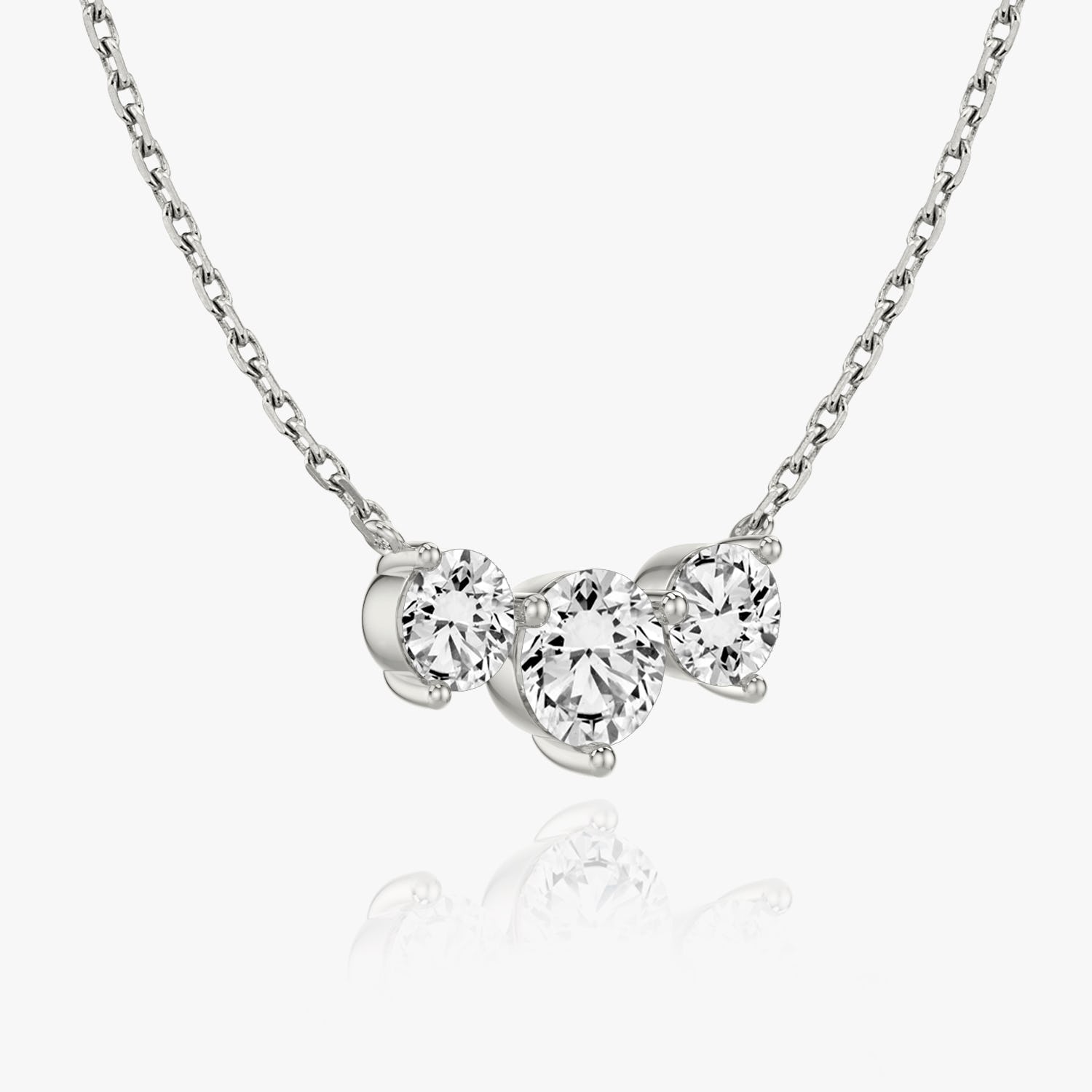 2.0CTW Round D-VVS Lab Grown Diamond Triple Dainty Stone Necklace