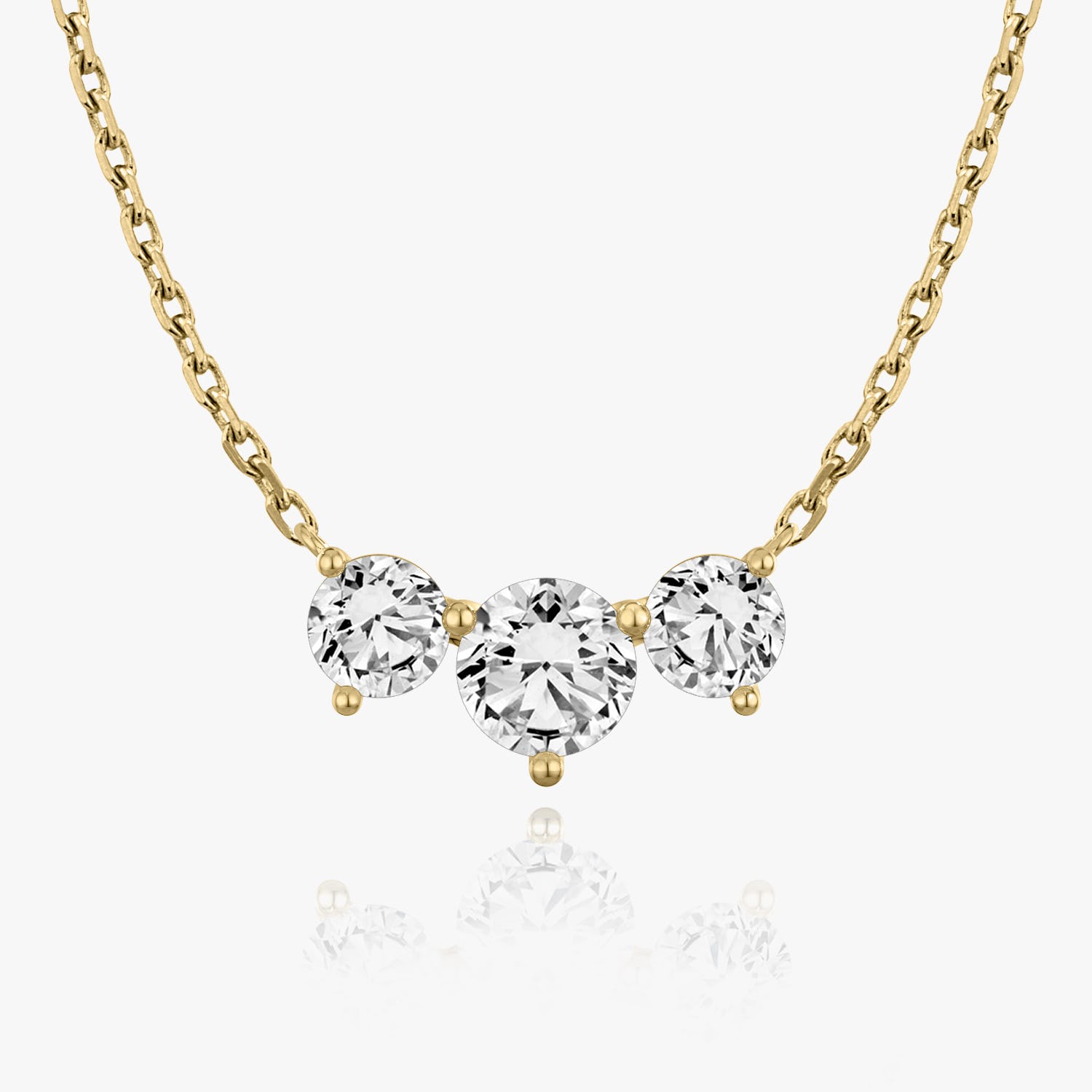 2.0CTW Round D-VVS Lab Grown Diamond Triple Dainty Stone Necklace