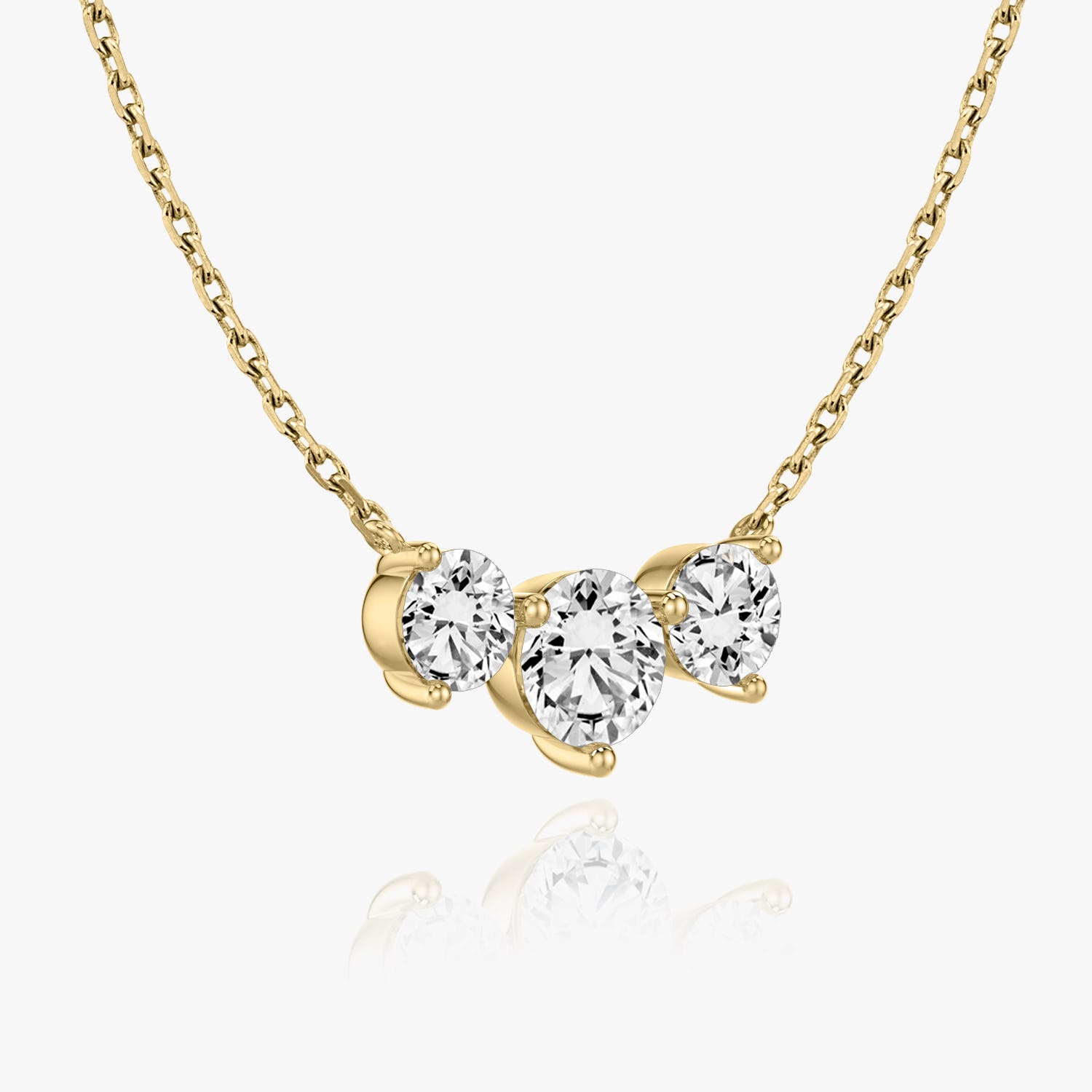 2.0CTW Round D-VVS Lab Grown Diamond Triple Dainty Stone Necklace
