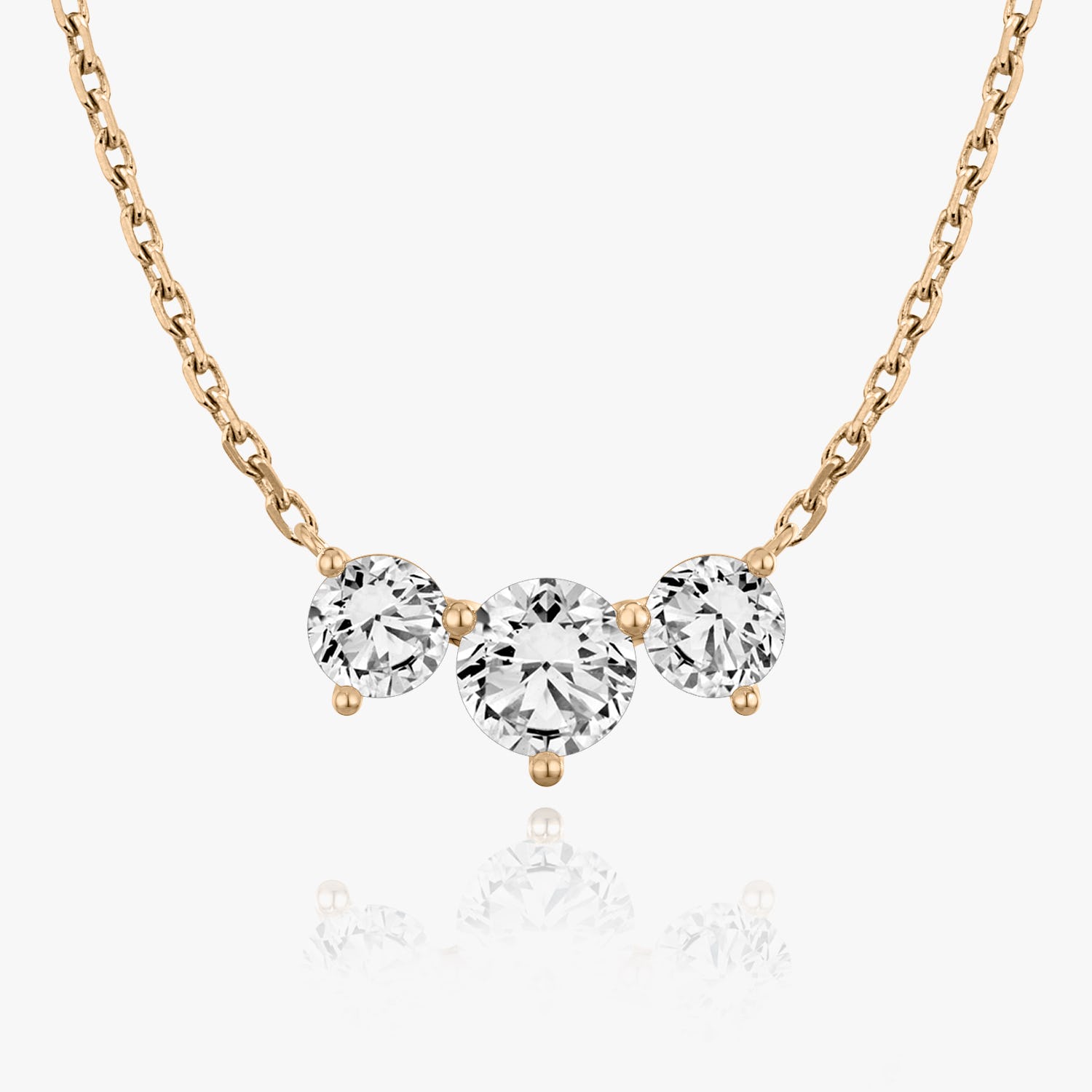 2.0CTW Round D-VVS Lab Grown Diamond Triple Dainty Stone Necklace