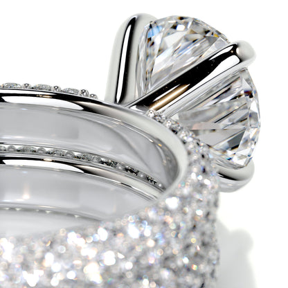 2.0 ct Round Cut Pave D-VVS Lab Grown Diamond Bridal Ring Set