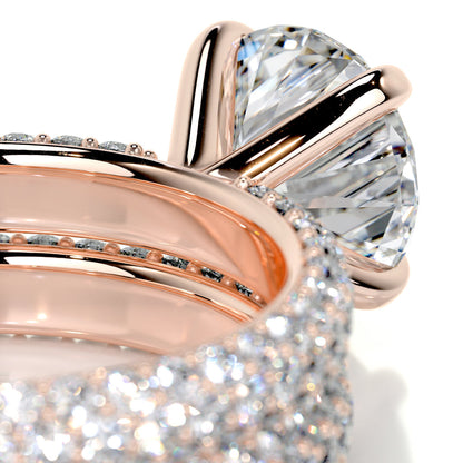 2.0 ct Round Cut Pave D-VVS Lab Grown Diamond Bridal Ring Set