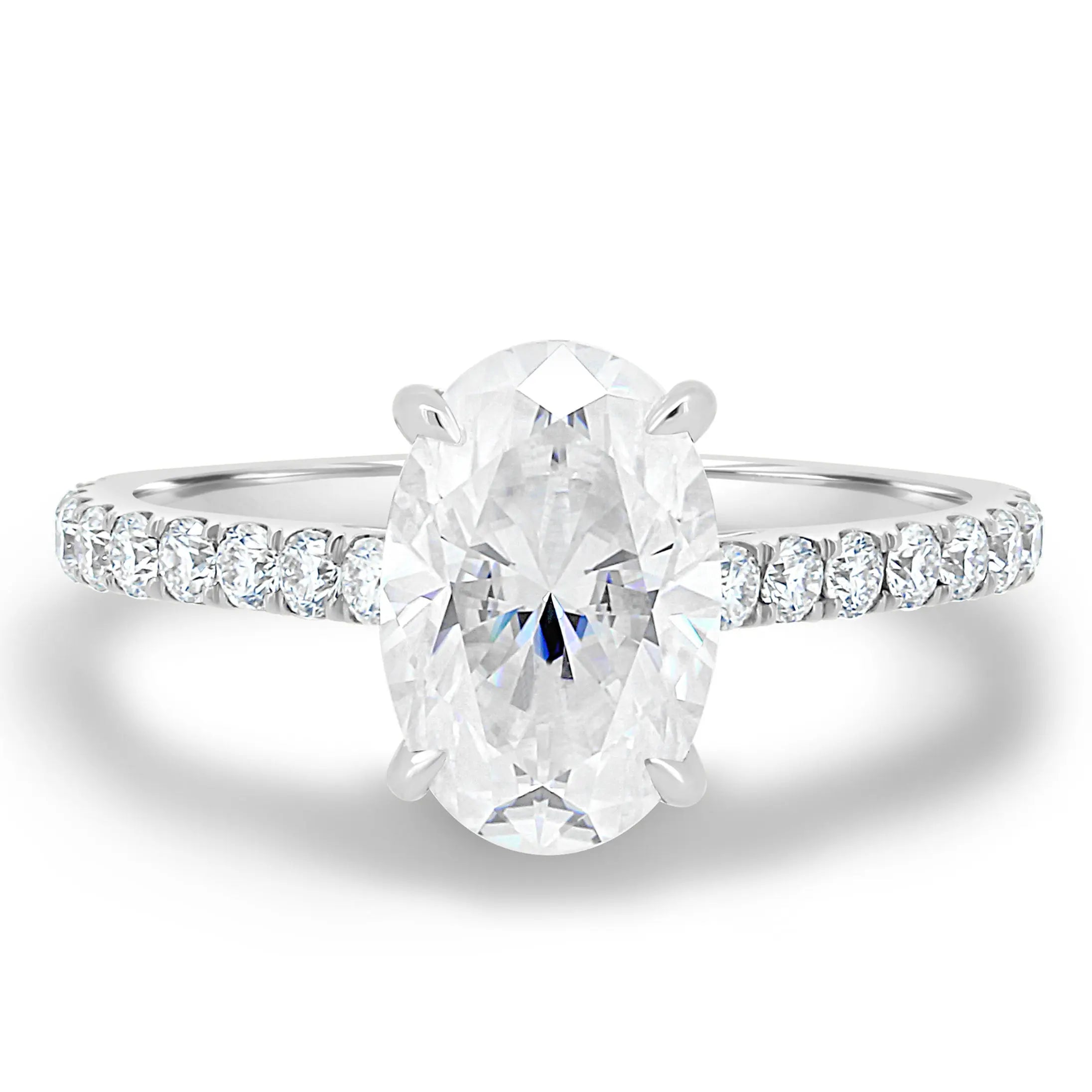 2.0 Ct Oval Hidden Halo D-VVS Lab Grown Diamond Engagement Ring
