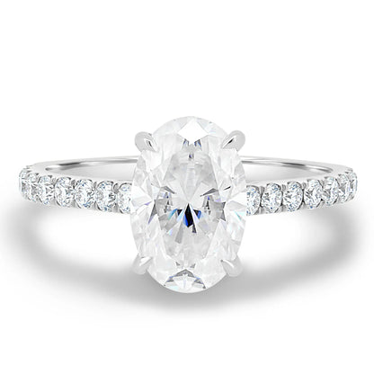 2.0 Ct Oval Hidden Halo D-VVS Lab Grown Diamond Engagement Ring