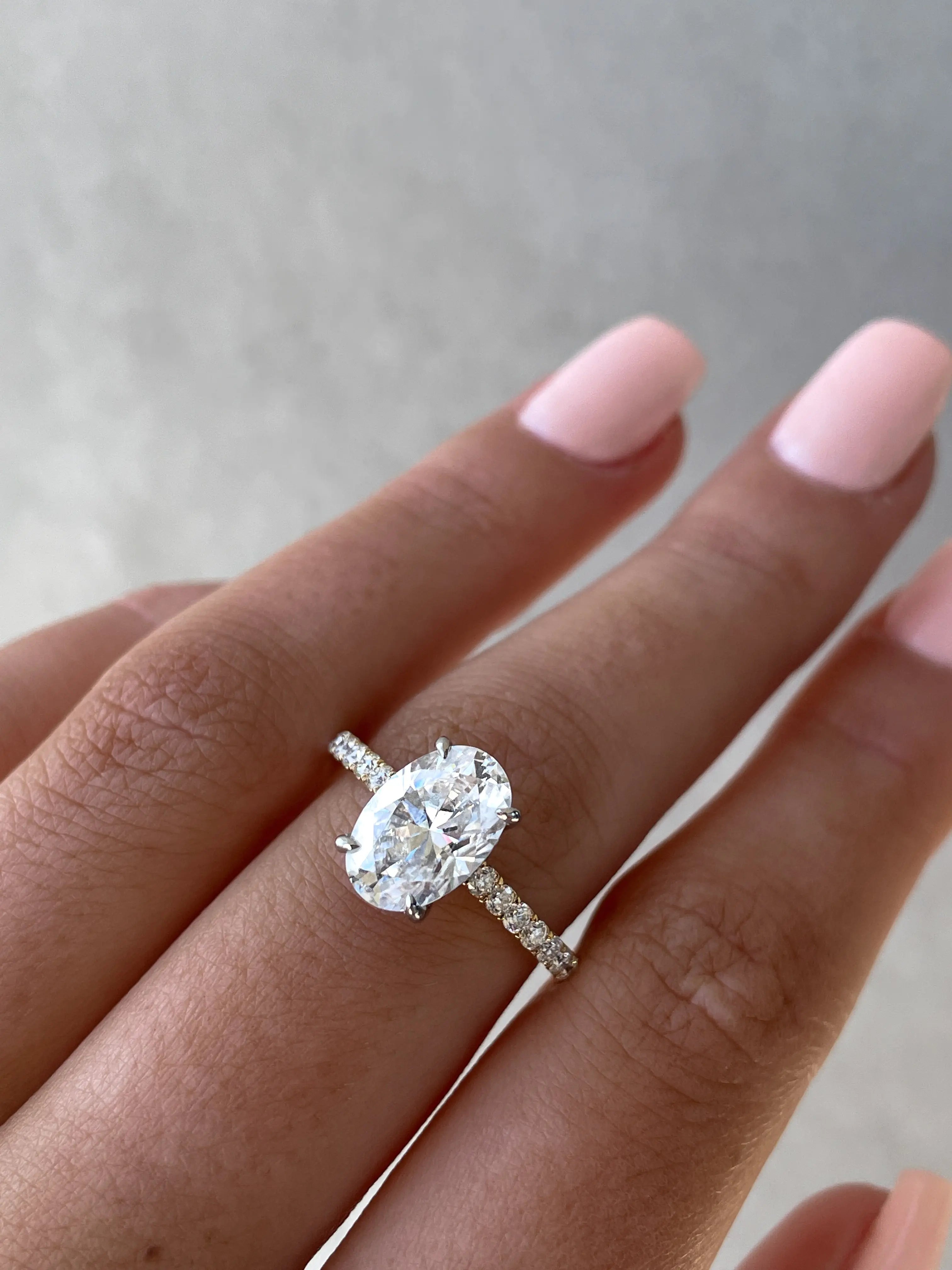 2.0 Ct Oval Hidden Halo D-VVS Lab Grown Diamond Engagement Ring
