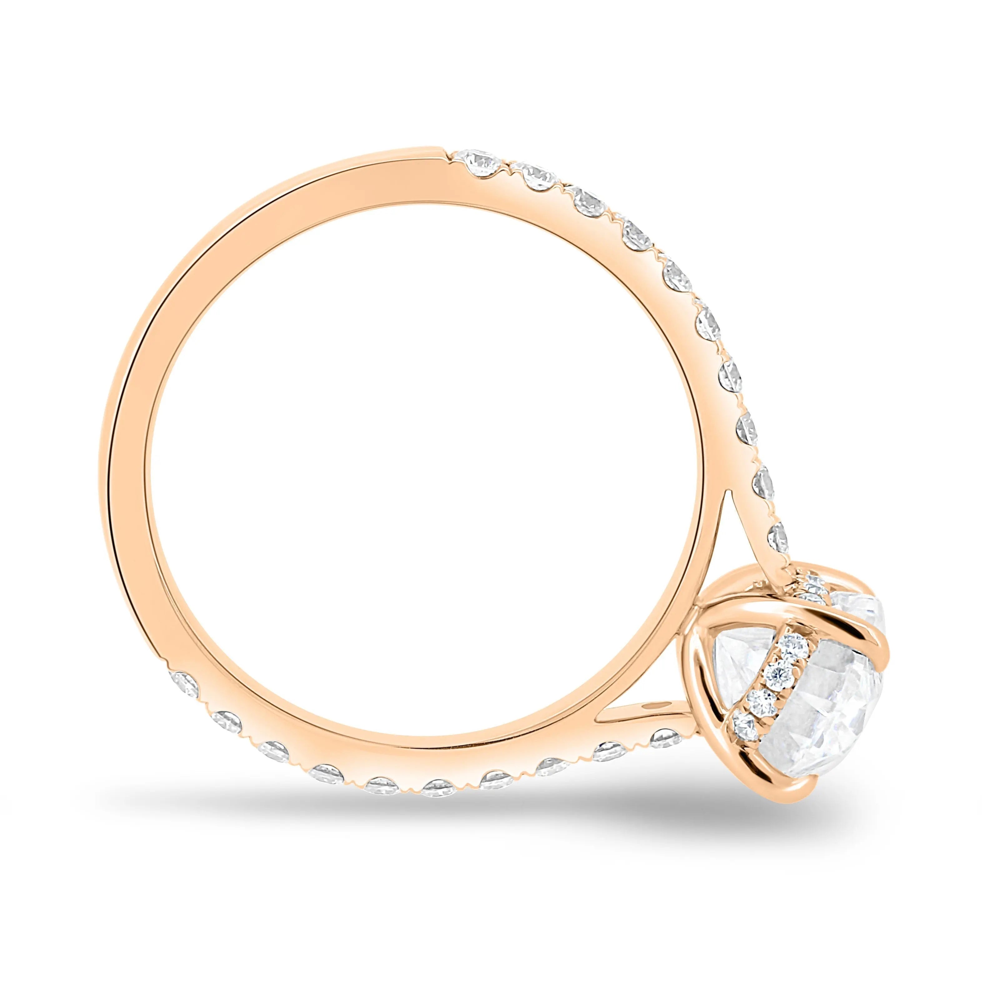 2.0 Ct Oval Hidden Halo D-VVS Lab Grown Diamond Engagement Ring