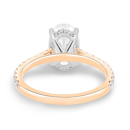 2.0 Ct Oval Hidden Halo D-VVS Lab Grown Diamond Engagement Ring