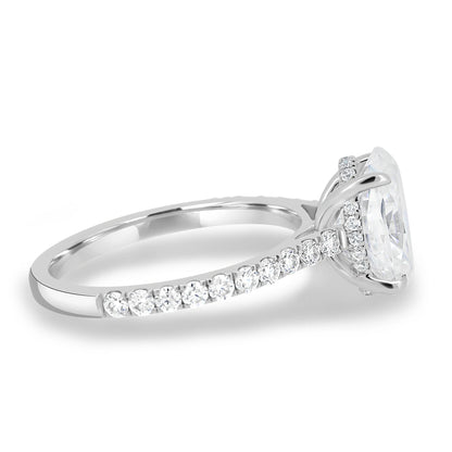 2.0 Ct Oval Hidden Halo D-VVS Lab Grown Diamond Engagement Ring