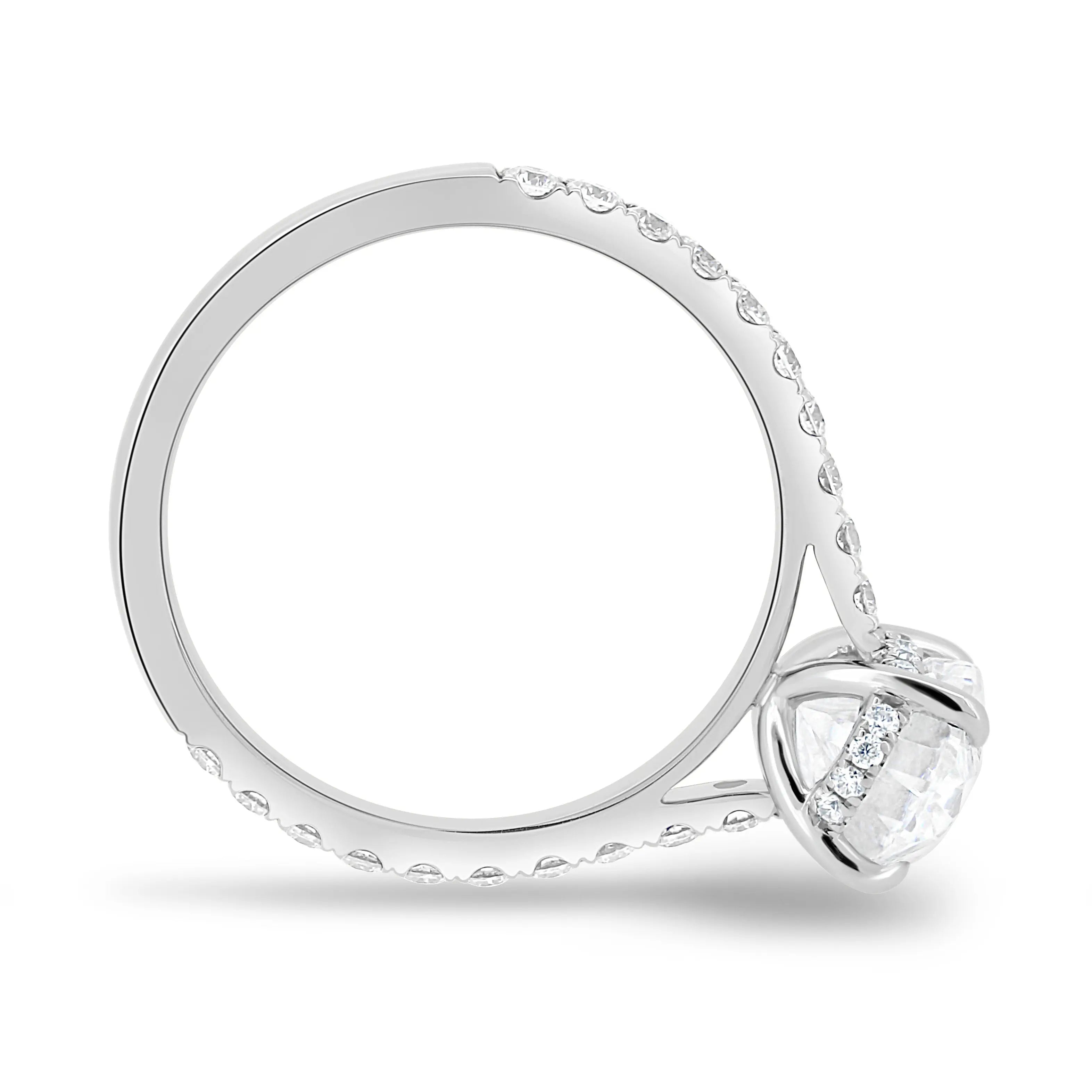 2.0 Ct Oval Hidden Halo D-VVS Lab Grown Diamond Engagement Ring
