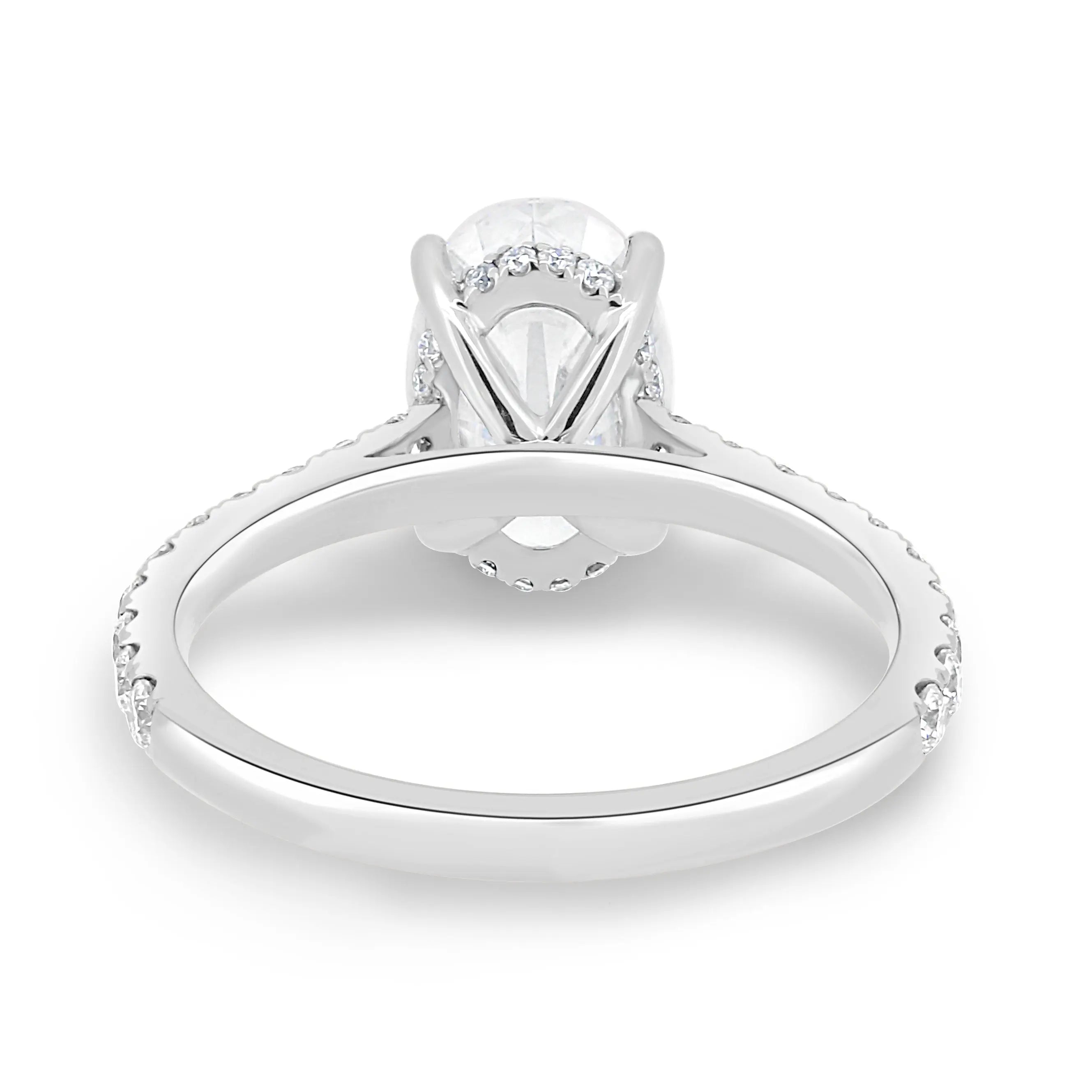 2.0 Ct Oval Hidden Halo D-VVS Lab Grown Diamond Engagement Ring