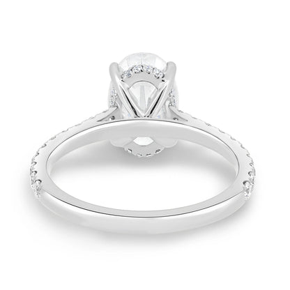 2.0 Ct Oval Hidden Halo D-VVS Lab Grown Diamond Engagement Ring