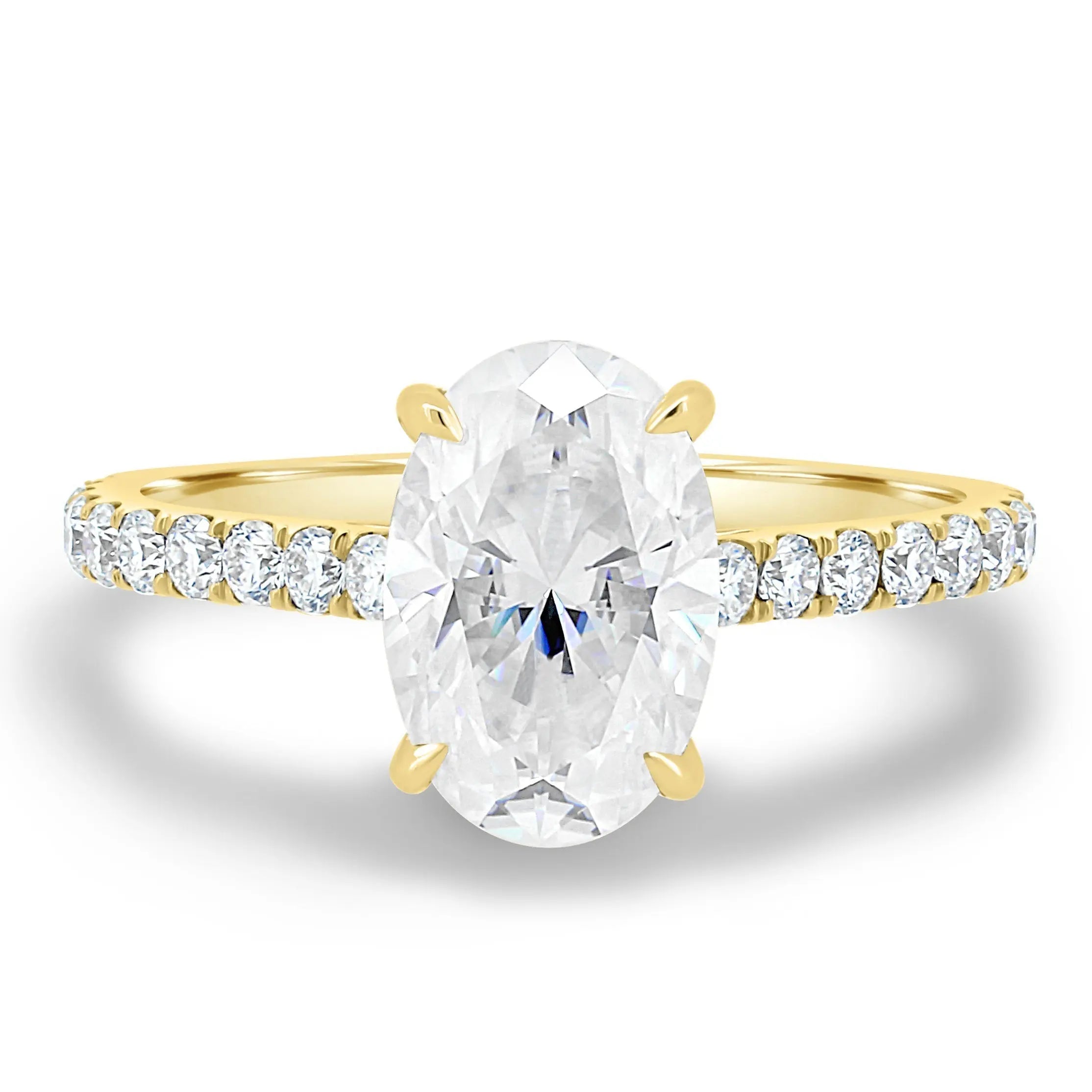 2.0 Ct Oval Hidden Halo D-VVS Lab Grown Diamond Engagement Ring
