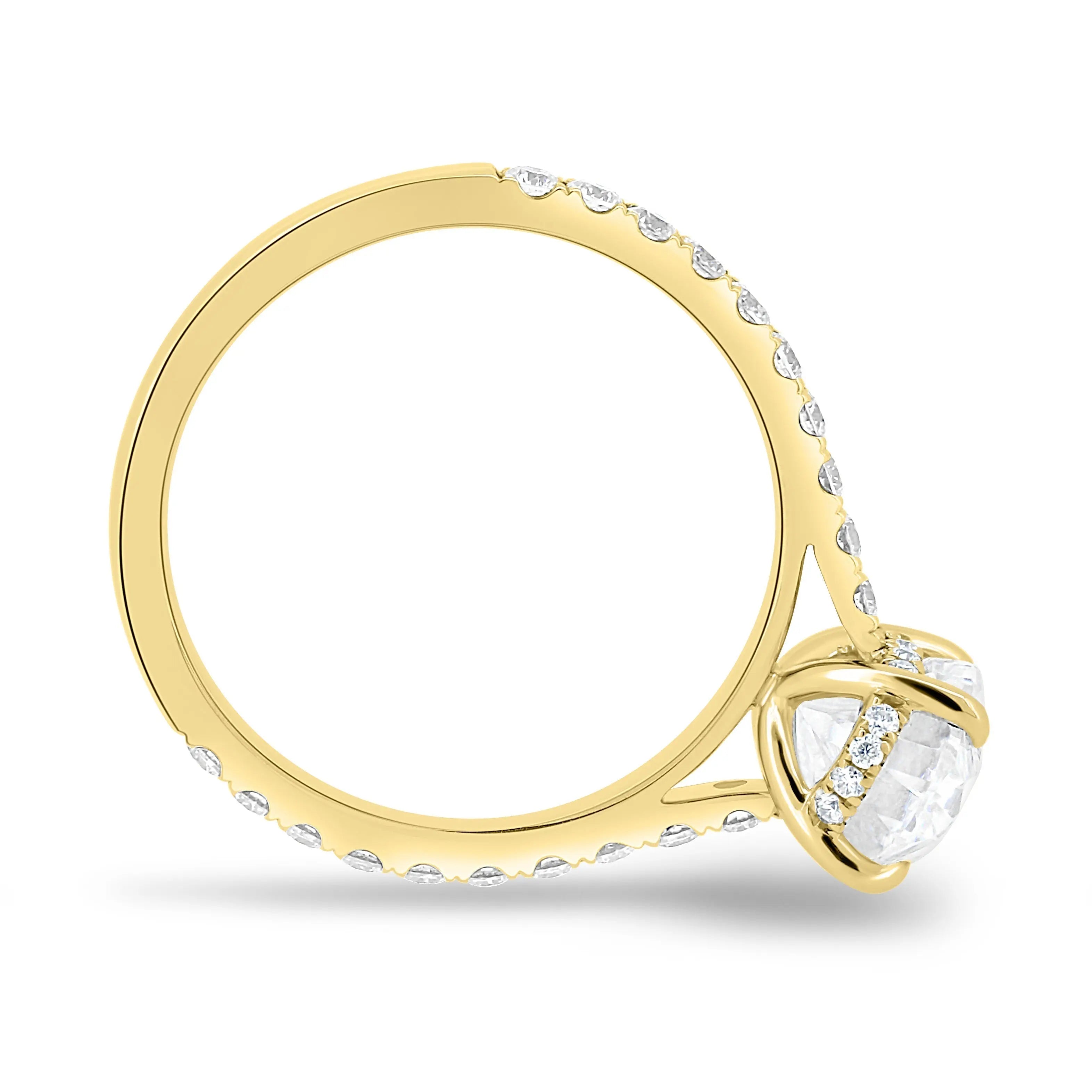2.0 Ct Oval Hidden Halo D-VVS Lab Grown Diamond Engagement Ring