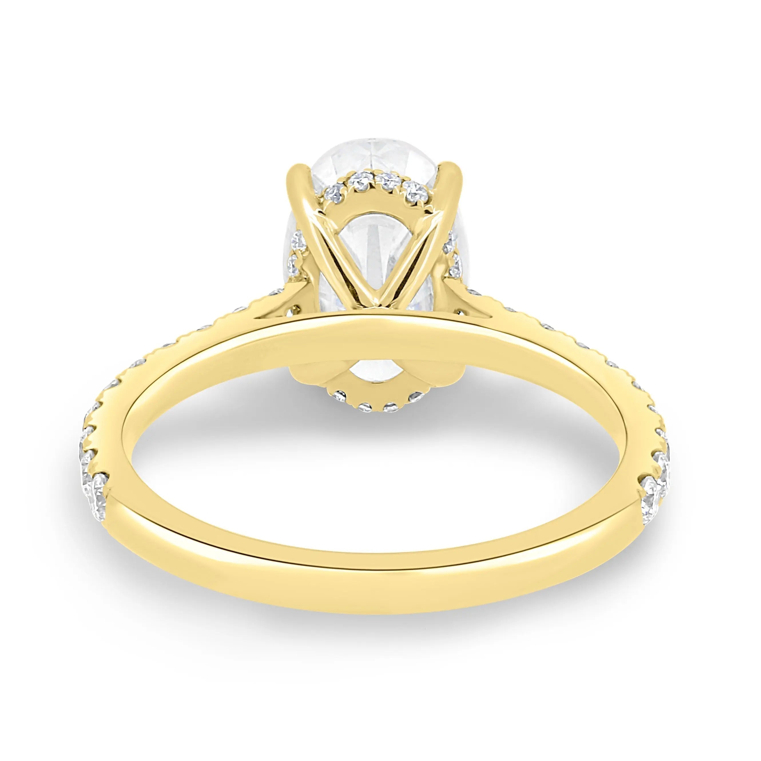 2.0 Ct Oval Hidden Halo D-VVS Lab Grown Diamond Engagement Ring