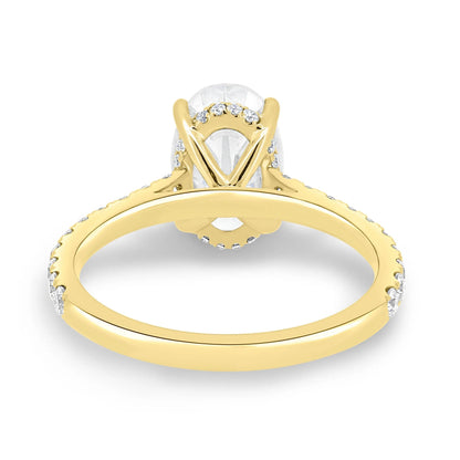 2.0 Ct Oval Hidden Halo D-VVS Lab Grown Diamond Engagement Ring