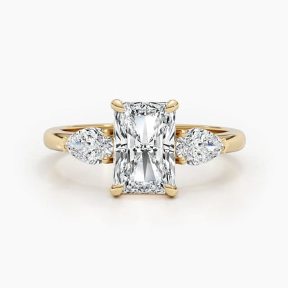 2.5 ct Radiant D- VVS Three Stones Diamond Lab Grown Engagement Ring