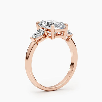 2.5 ct Radiant D- VVS Three Stones Diamond Lab Grown Engagement Ring