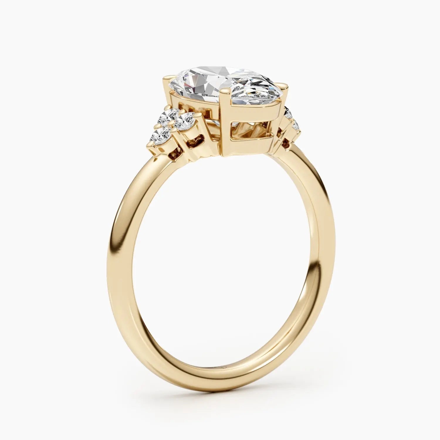 2.50 ct Oval Shaped D- VSV Lab Grown Diamond Cluster Engagement Ring