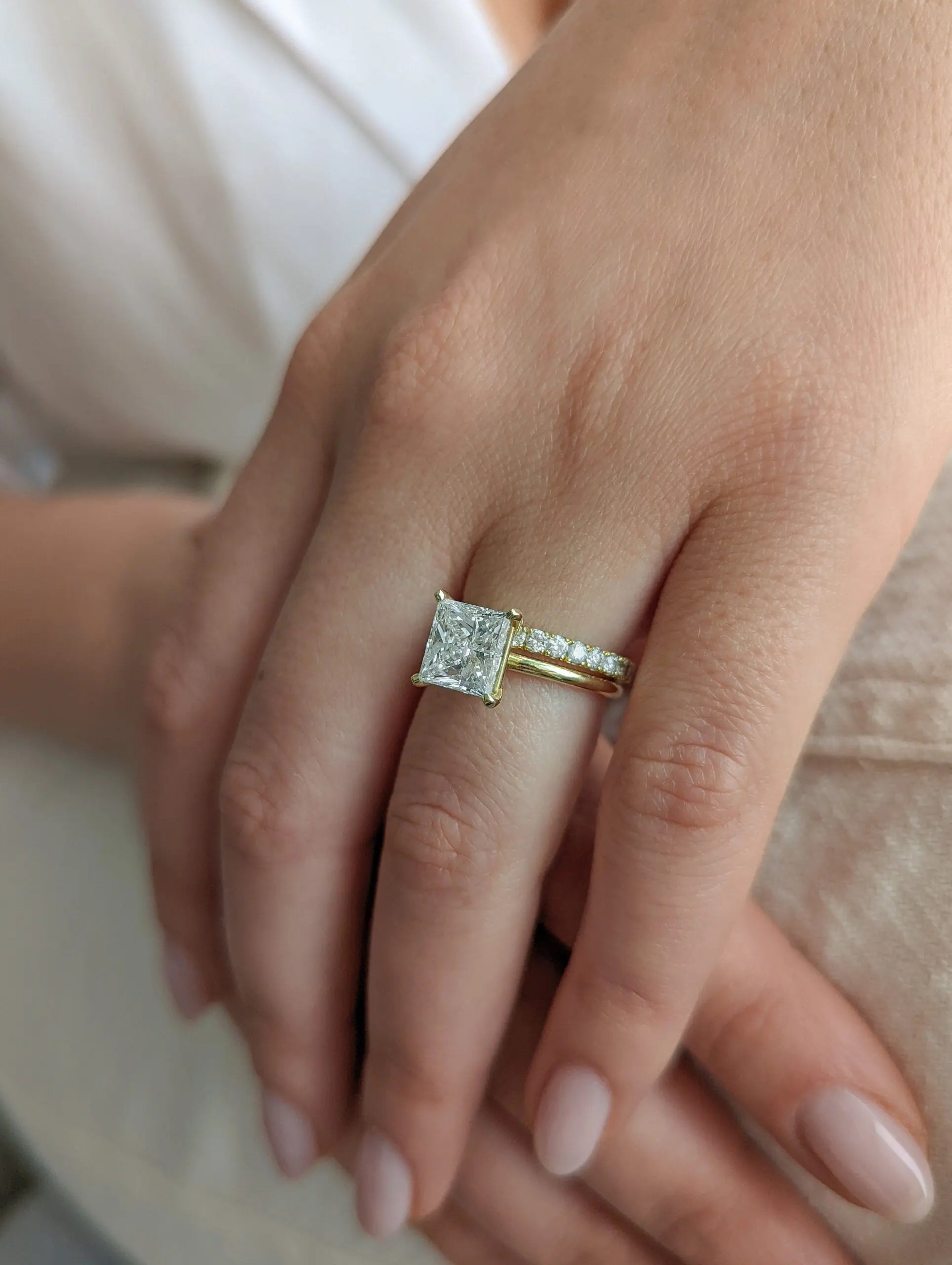 2.50 ct Princess D-VVS Lab Grown Diamond Solitaire Engagement Ring