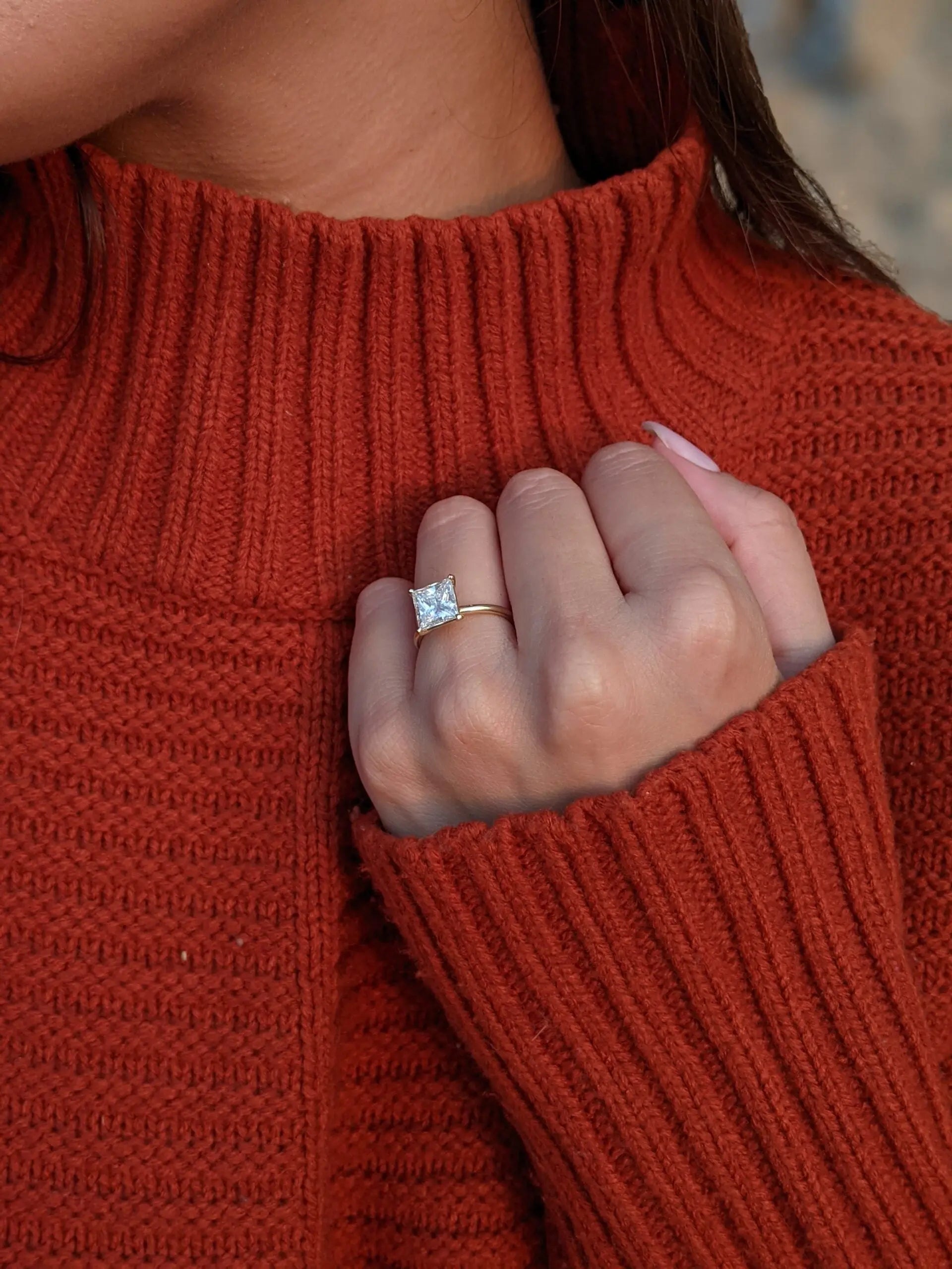 2.50 ct Princess D-VVS Lab Grown Diamond Solitaire Engagement Ring