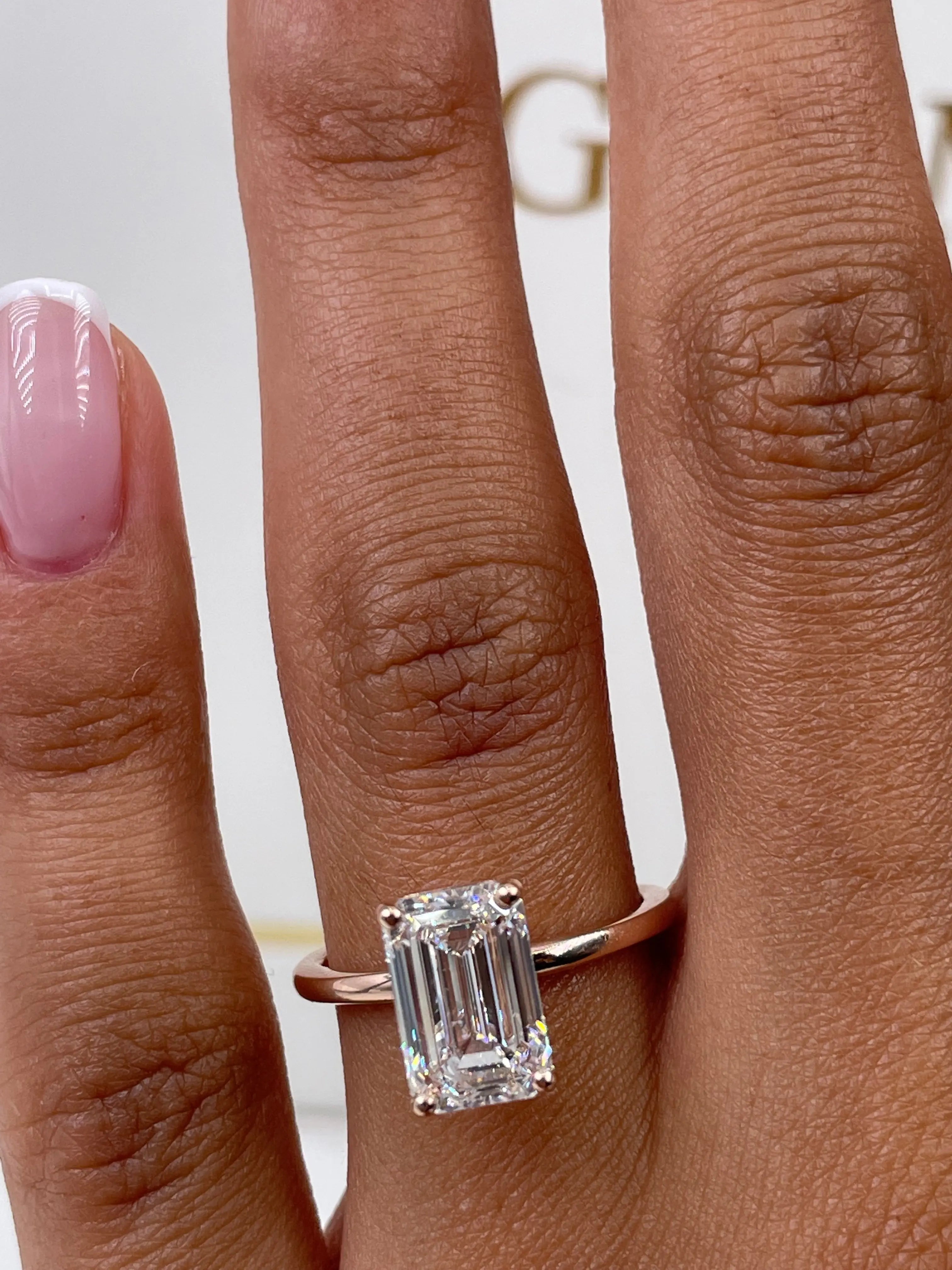 2.50 ct Emerald D-VVS Solitaire Lab Grown Diamond Engagement Ring