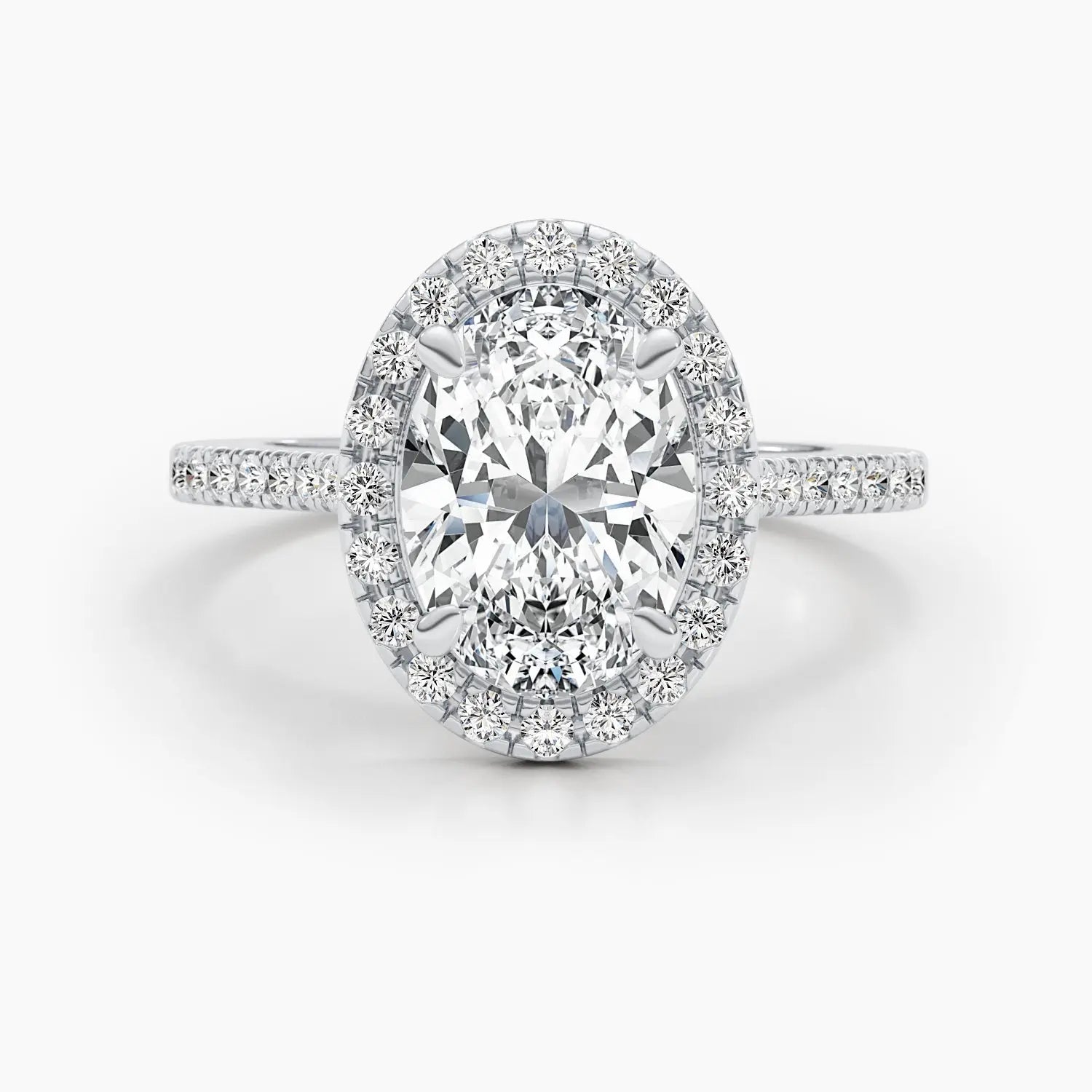 2.50 ct Oval D-VVS Halo Lab Grown Diamond Engagement Ring