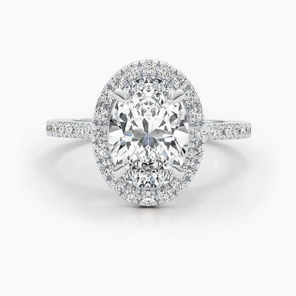 2.50 ct Oval D-VVS Halo Lab Grown Diamond Engagement Ring