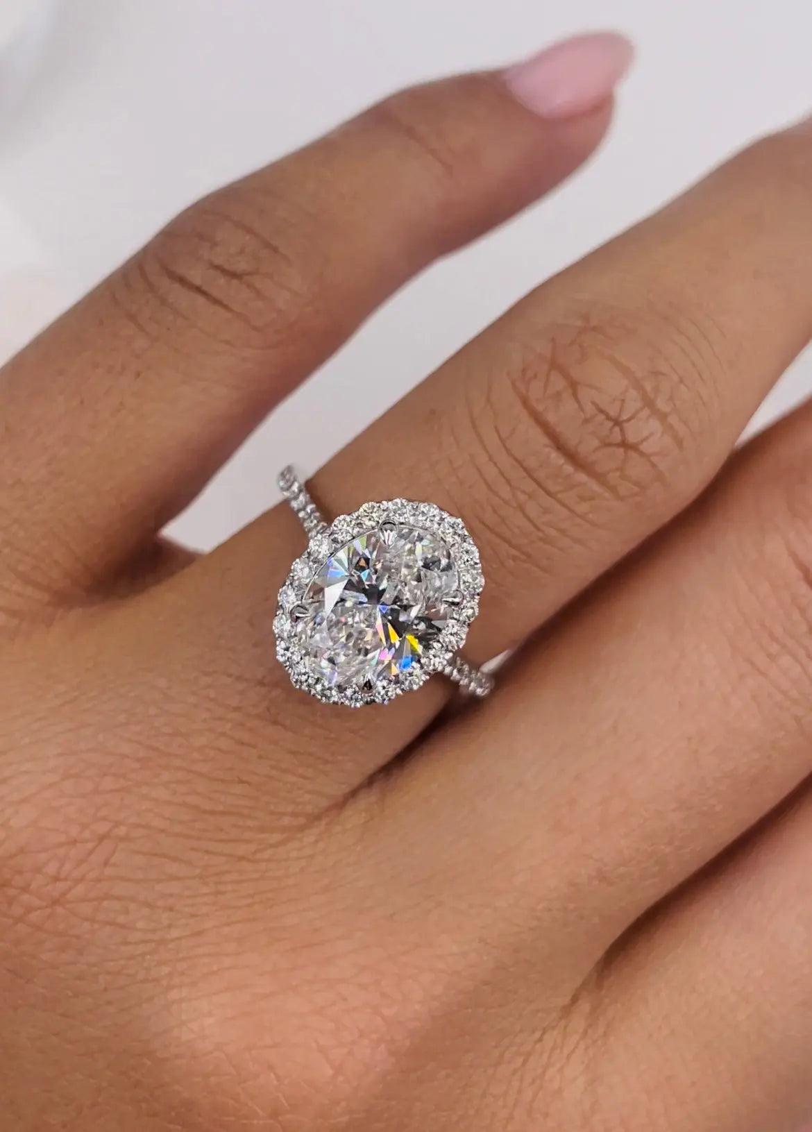 2.50 ct Oval D-VVS Halo Lab Grown Diamond Engagement Ring