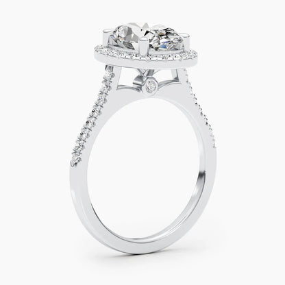 2.50 ct Oval D-VVS Halo Lab Grown Diamond Engagement Ring